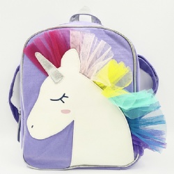 Cartoon 3D Unicorn Cotton Canvas Backpack