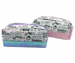 DIY Drawing Glitter PU Base Pencil Case