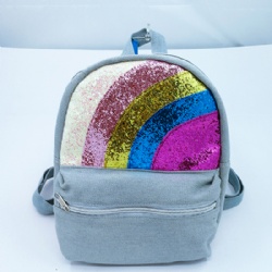 Durable Rainbow Glitter Jeans Backpack