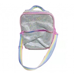 Rainbow Zip/Strap Glitter Lunch Cooler Bag